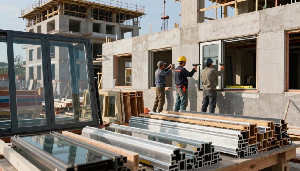 Fenster Materialien im Bauprozess