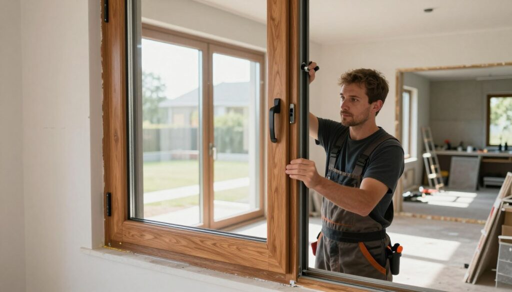 Holz-Alu-Fenster Installation